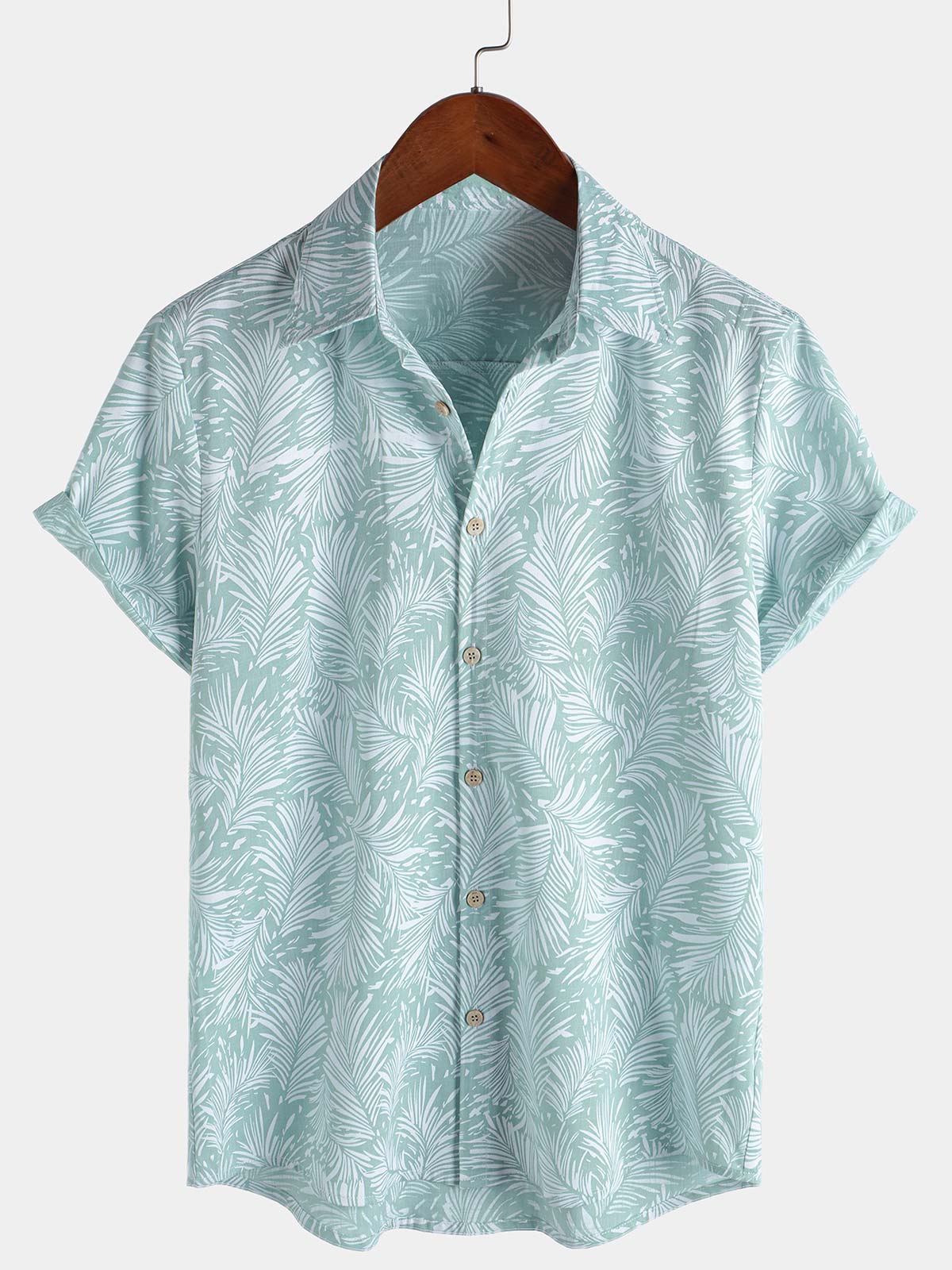 Men's Tropical Hawaiian Short Sleeve Summer Button Up Shirt
