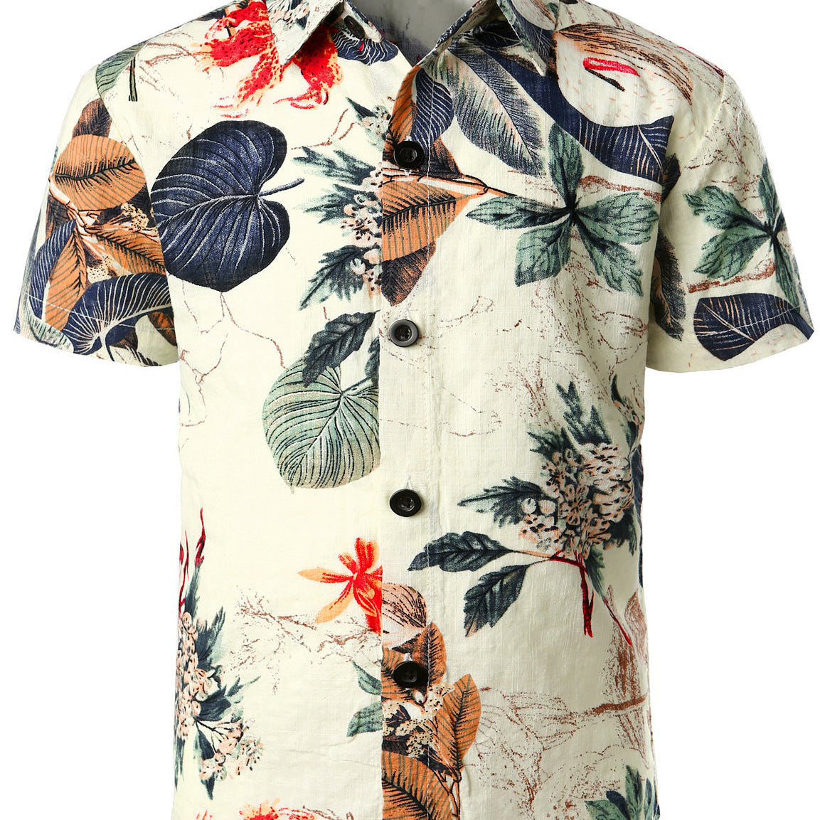 Boy's Pineapple Print Tropical Aloha Holiday Beach White Short Sleeve Shirt