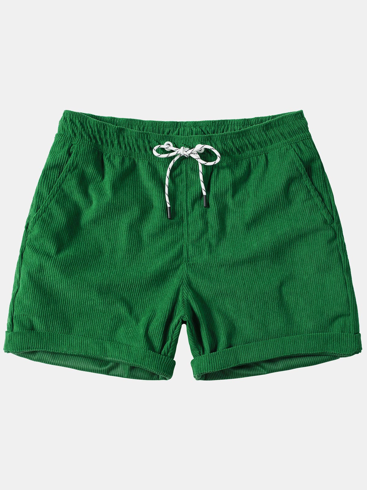 Men's Casual Drawstring Corduroy Pocket Shorts