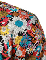 Men's Floral Print Cotton Flower Button Up 70s Long Sleeve Dress Shirt