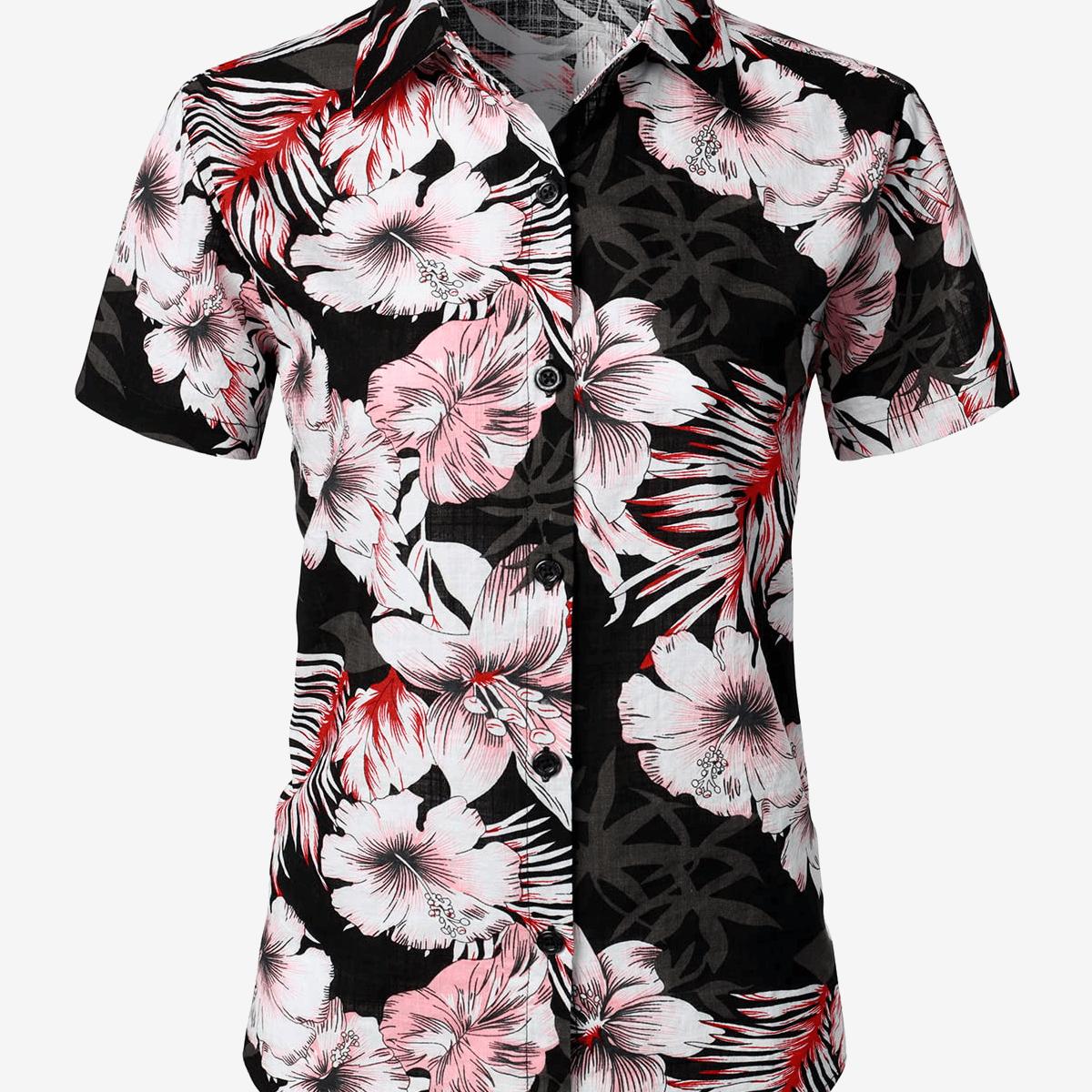 Women's Floral Print Blouse Flower Hawaiian Cotton Short Sleeve Beach Summer Aloha Shirt