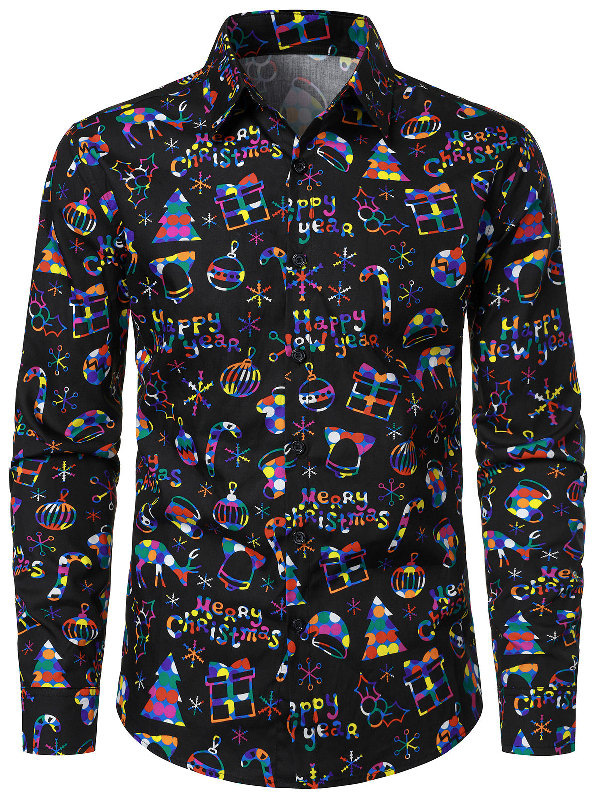Men's Christmas Funny Holiday Long Sleeve Shirt