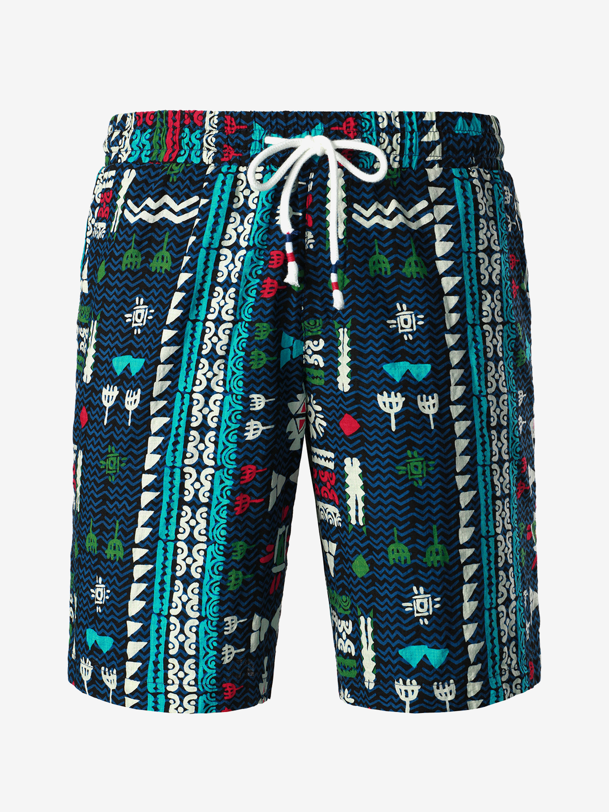 Men's Summer Boho Cotton Casual Retro Blue Shorts