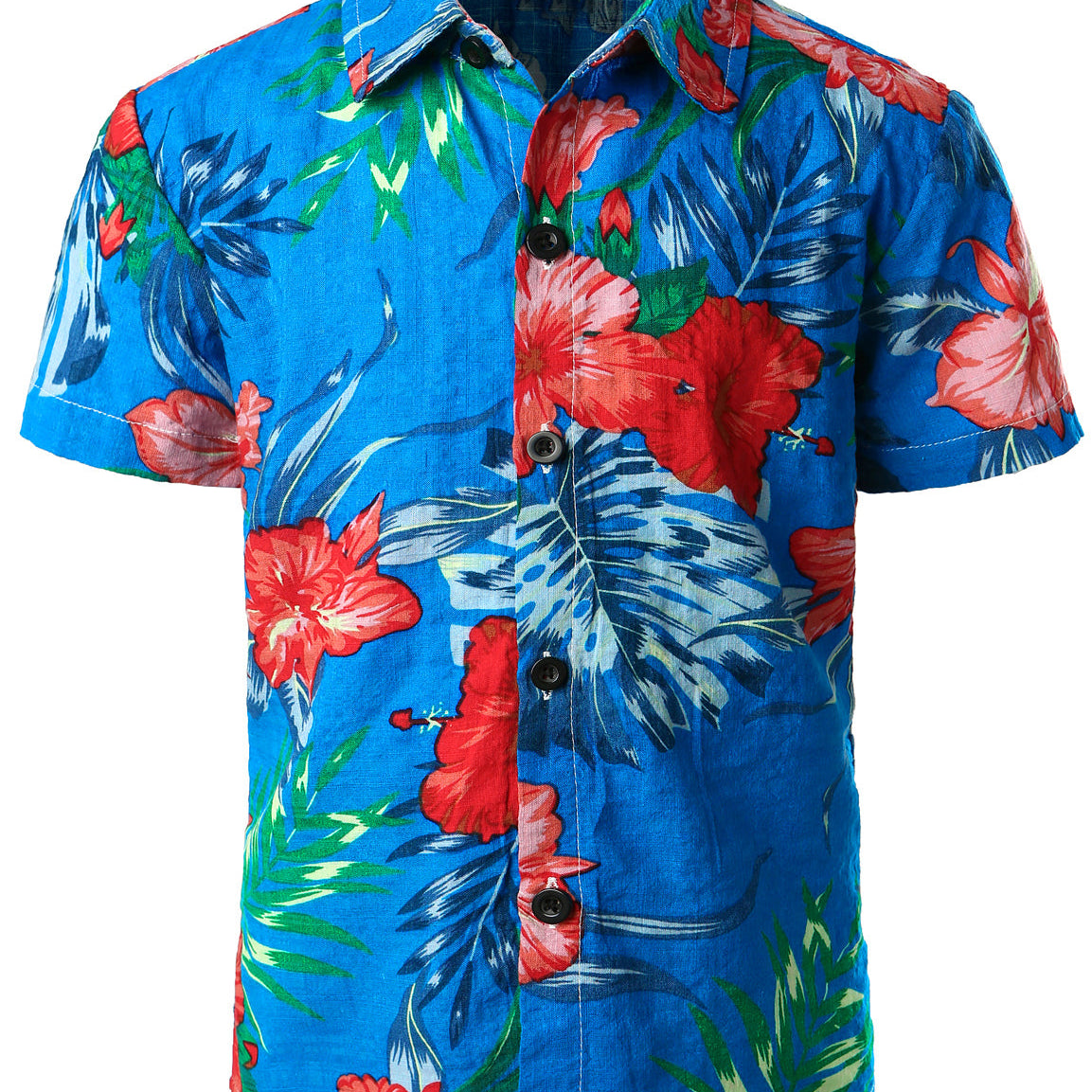 Boy's Pineapple Print Tropical Aloha Holiday Beach White Short Sleeve Shirt