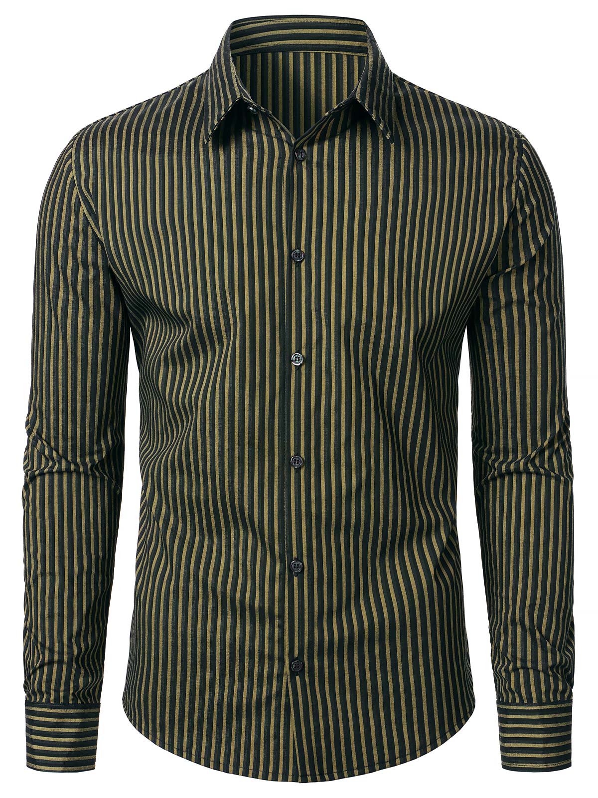 Men's Striped Textured Wrinkle-Free Long Sleeve Shirts