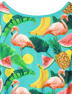 Men's Flamingo And Fruit Sleeveless Hawaiian Shirt Summer Holiday Tank Tops