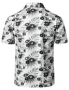 Men's Tropical Floral Print Cotton Vacation Sports Golf Short Sleeve Polo Shirt