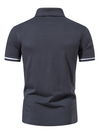 Men's Solid Color Casual Zip Cotton Sports Short Sleeve Polo Shirt
