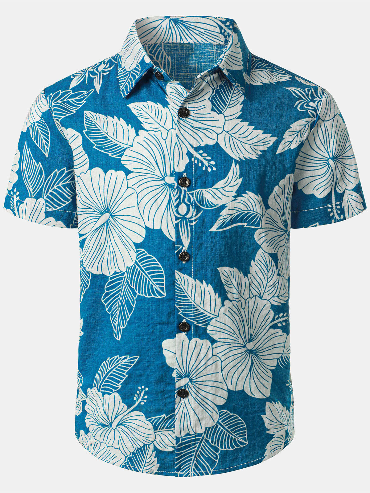 Children's Hawaiian Floral Print Tropical Aloha Holiday Summer Beach Short Sleeve Shirt