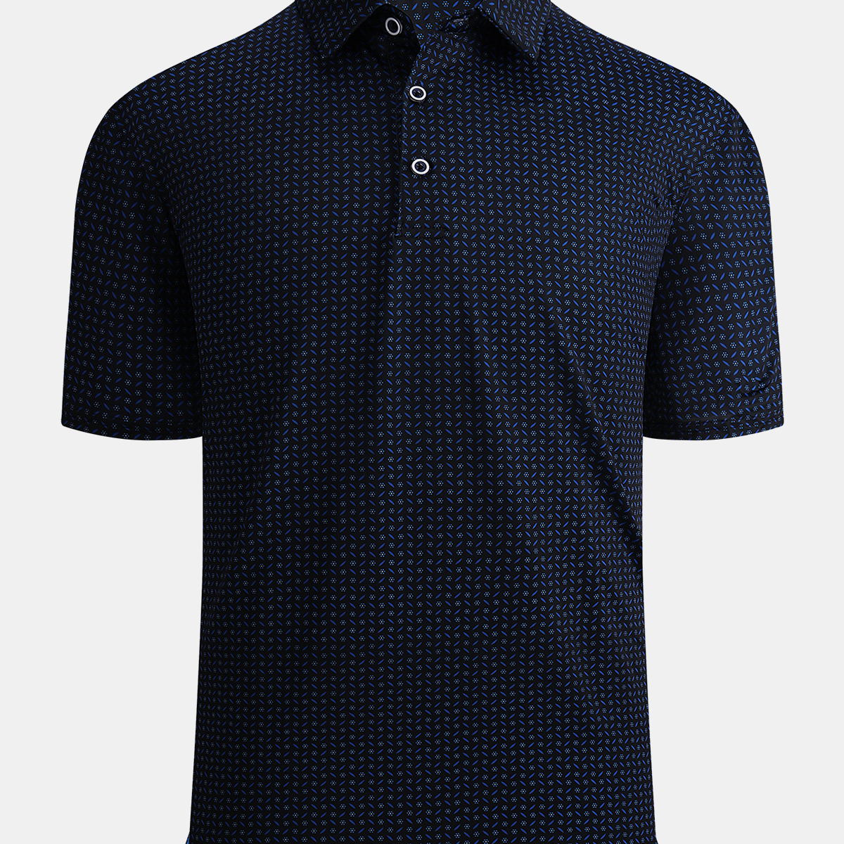 Men's Geometric Print Moisture Wicking Performance Polo Short Sleeve Hawaiian Golf Shirt