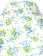 Men's Summer Casual Cotton Floral Print Button White Short Sleeve Shirt