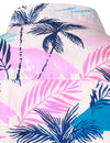 Men's Casual Tropical Island Vacation Hawaiian Pink Button Short Sleeve Shirt