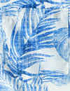 Men's Blue Hawaiian Casual Pocket Tropical Plant Print Vacation Button Short Sleeve Shirt