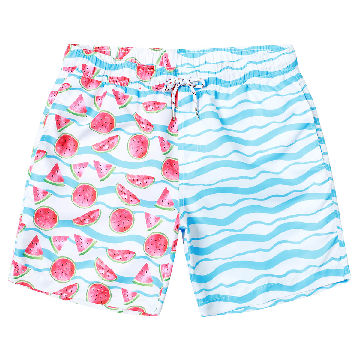 Men's Summer Funny Print Striped Quick Dry Swimming Trunks