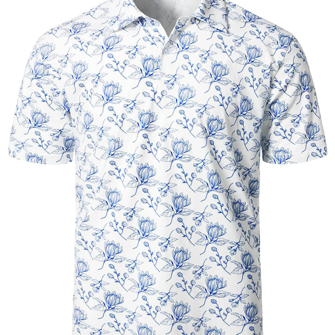 Men's Cactus Print Pink Cotton Holiday Sports Golf Short Sleeve Polo Shirt