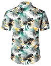 Men's Cotton Beach Summer Hawaiian Holiday Tropical Button Up Short Sleeve Shirt