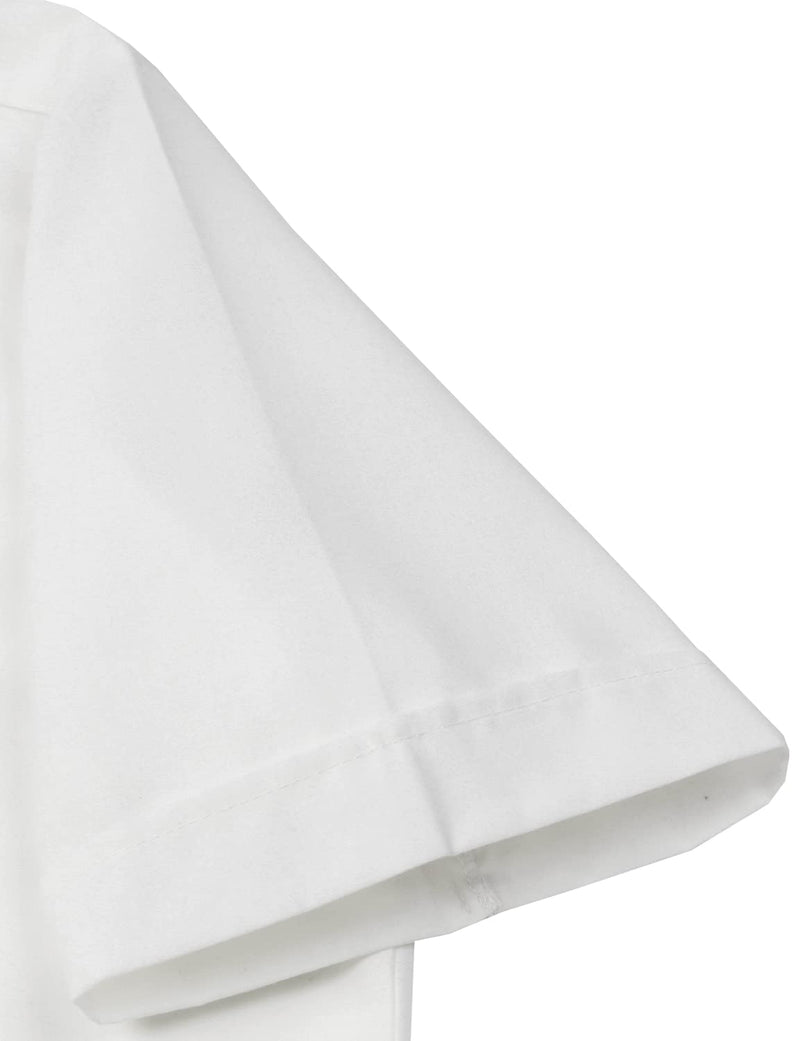 Men's Tropical Camp 50s Retro Bowling Button Up White Short Sleeve Shirt