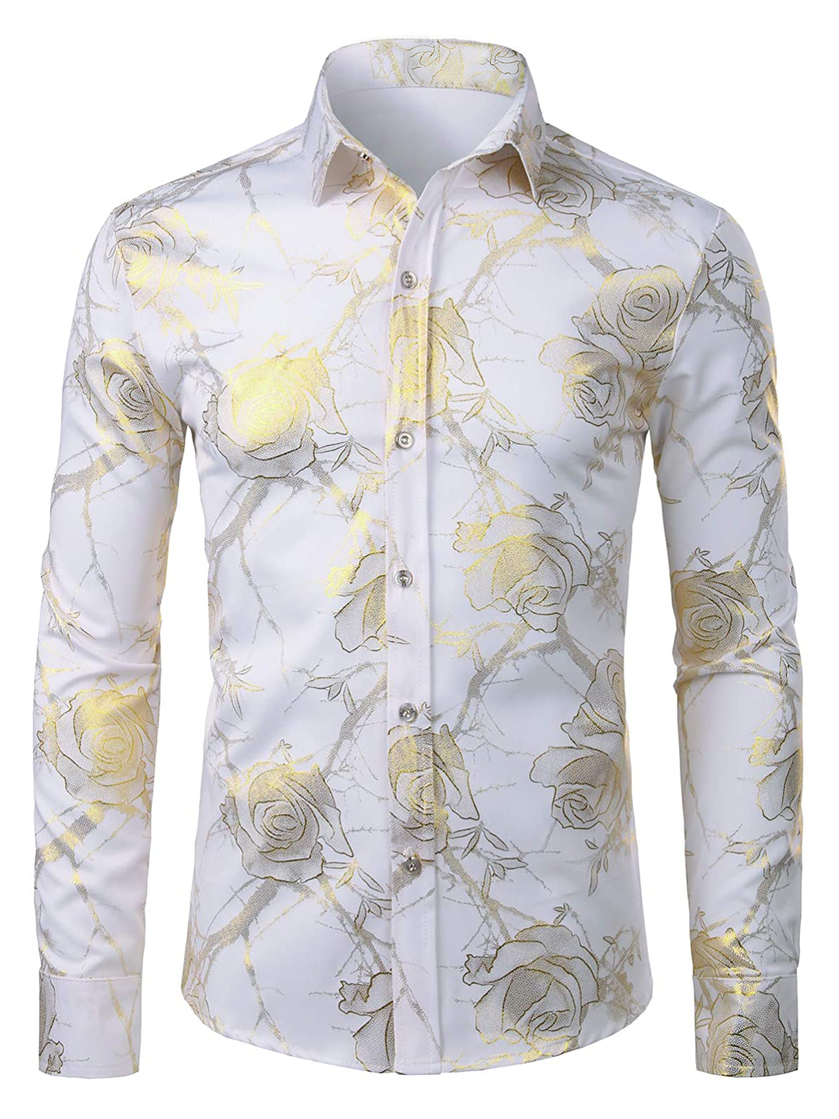 Men's Floral Print Long Sleeve Shirt