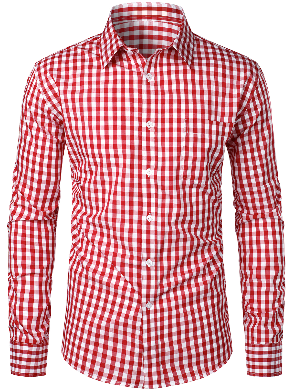 Men's Cotton Long Sleeve Plaid Shirt