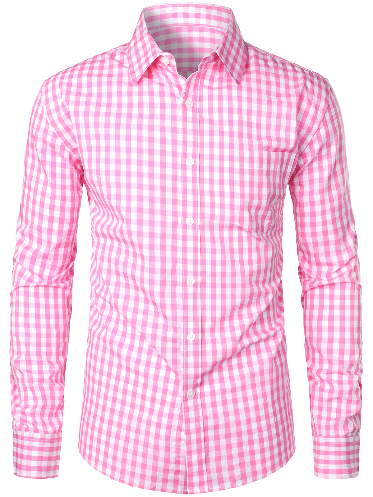 Men's Cotton Long Sleeve Plaid Shirt