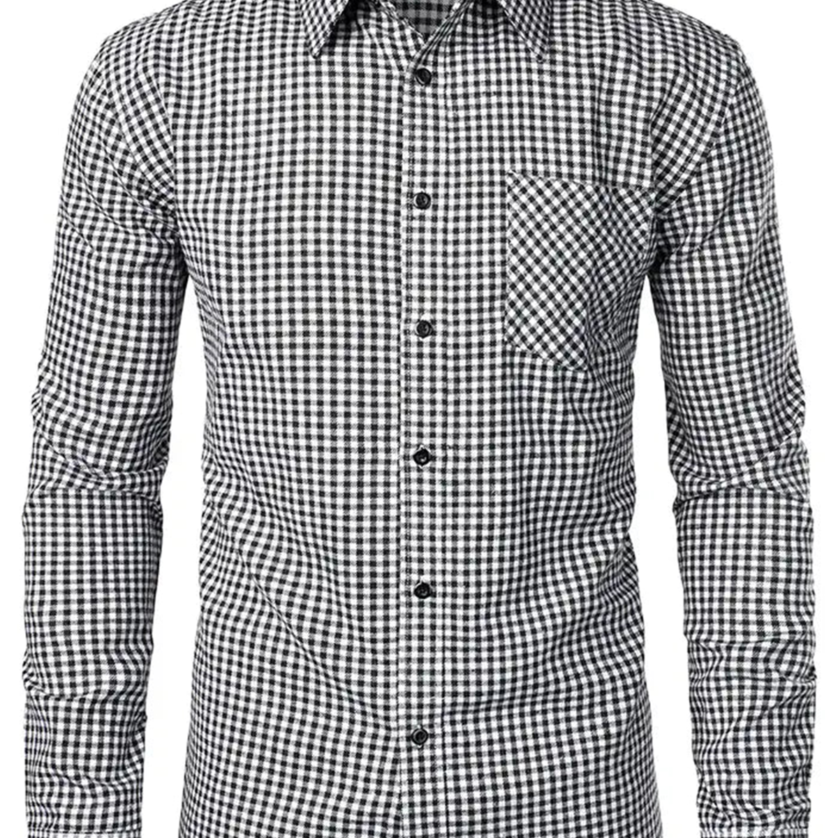 Men's Cotton Long Sleeve Plaid Shirt