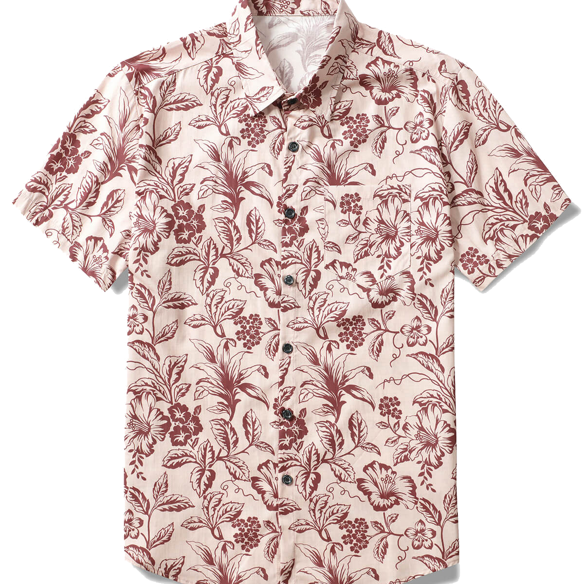 Men's Floral Pink Hawaiian Holiday Short Sleeve Shirt