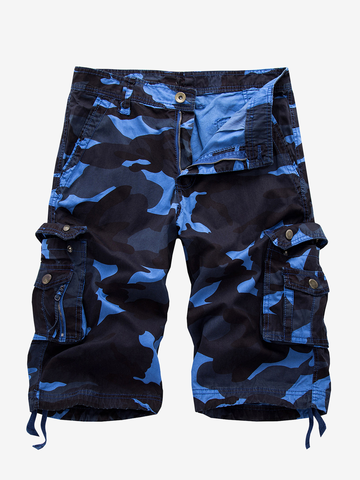 Men's Plus Size Solid Color Casual Cotton Camo Shorts