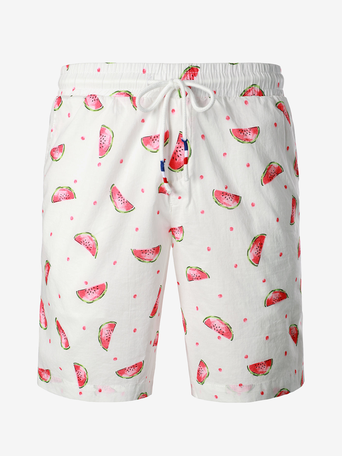 Men's Breathable Cotton Watermelon Beach Hawaiian Aloha Summer Shorts