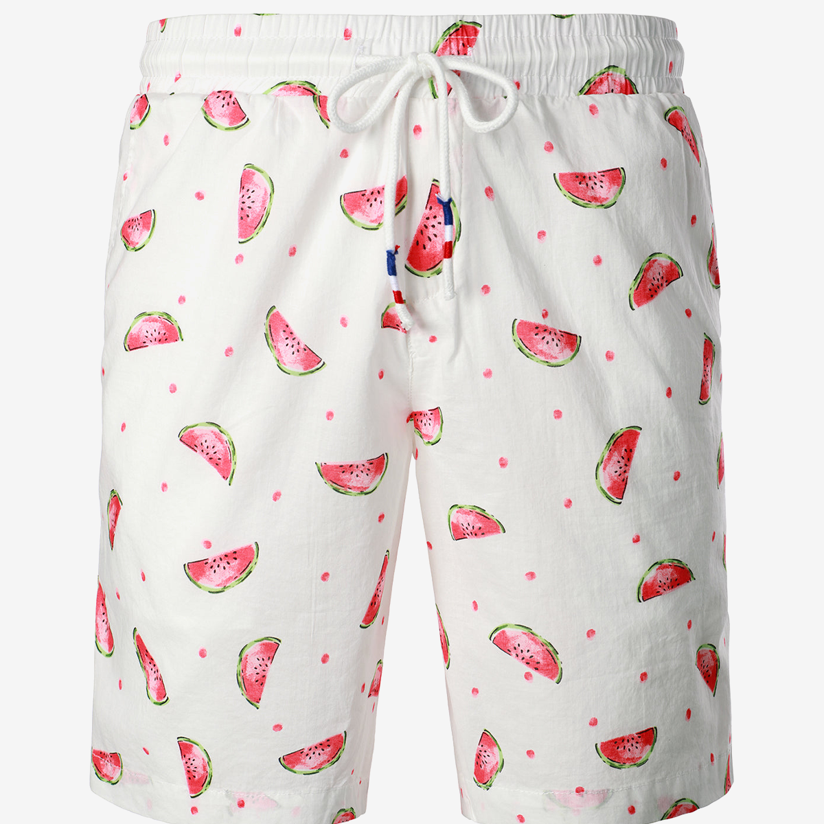 Men's Breathable Cotton Watermelon Beach Hawaiian Aloha Summer Shorts