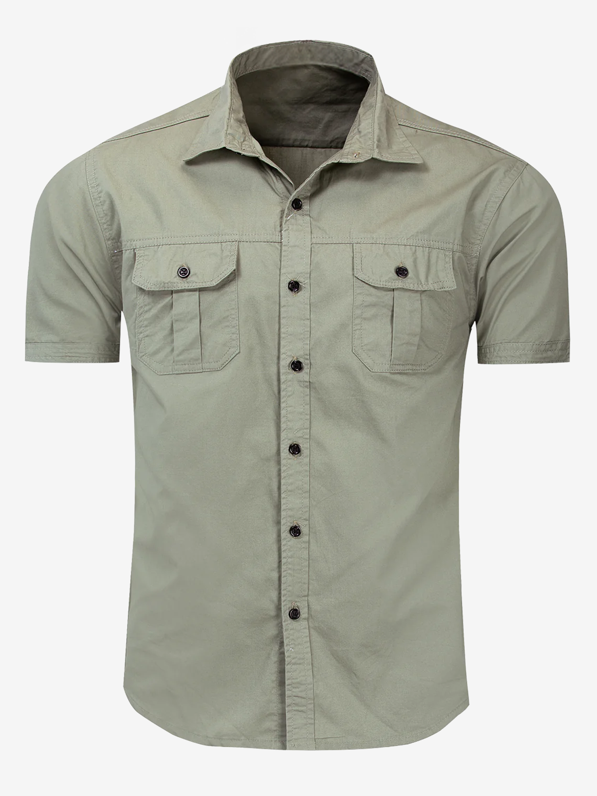 Men's Casual Outdoor Pocket Cotton Short Sleeve Shirt