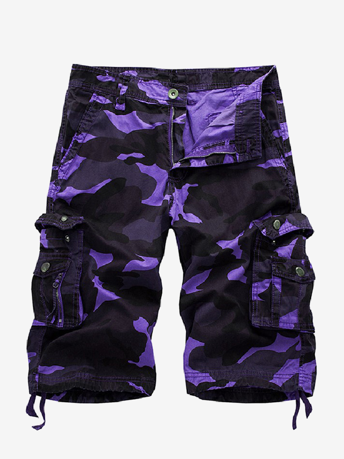 Men's Plus Size Solid Color Casual Cotton Camo Shorts