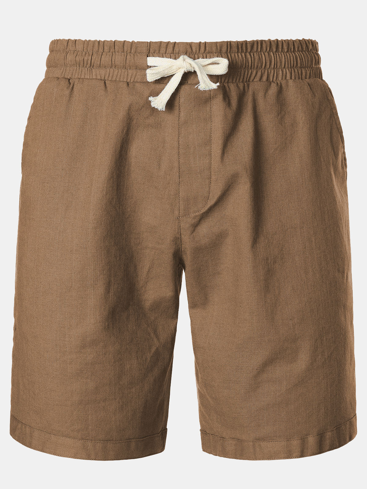Men's Solid Color Breathable Linen & Cotton Casual Shorts