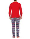 Men’s Casual Christmas Elk Holiday Print Xmas Pajama Loungewear Set