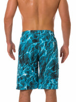 Men's Summer Wave Ocean Print Casual Beach  Shorts Swimming Trunks