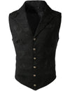 Men's Victorian Suit Vest Steampunk Gothic Waistcoat Black Vintage Paisley Vest
