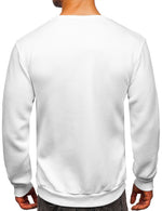 Men's Round Collar Fall Winter Warm Long Sleeve Fleece Sweatshirt