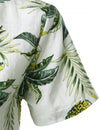 Women's Pineapple Print Tropical Blouse Aloha Short Sleeve Hawaiian Shirt