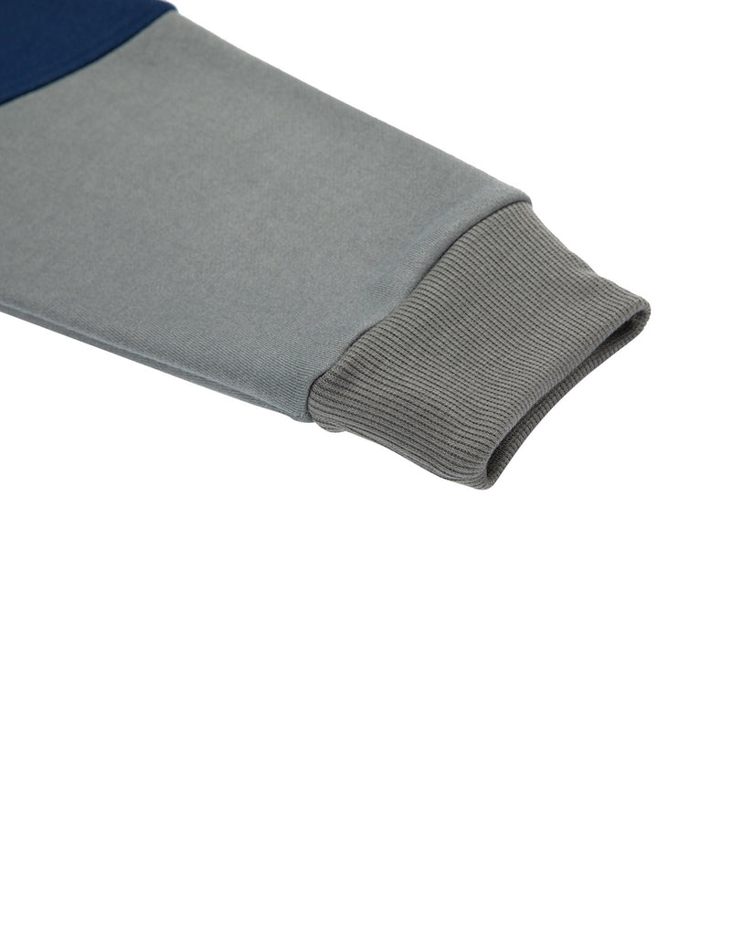 Men's Casual Color Block Long Sleeve Full-Zip Hoodie Zip Sweatshirt