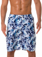 Men's Casual Wave Ocean Print Holiday Summer Beach Shorts Swimming Trunks