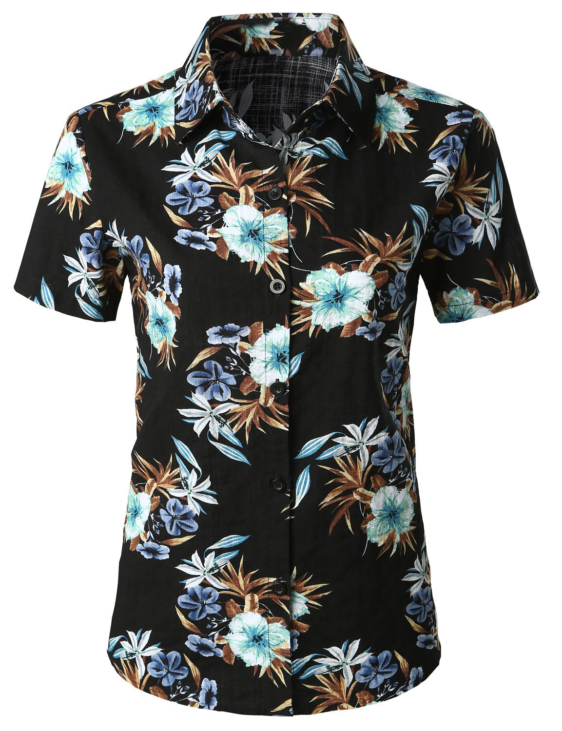 MCEDAR Oversized Hawaiian Shirts for Women Tropical Short Sleeve Button  Down Print Blouse Aloha Beach Luau Party Tops(Black Sky,women1202317-S) at   Women's Clothing store