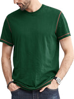 Men's Solid Color Round Neck Short Sleeve Casual Breathable T-Shirt