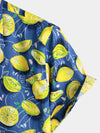 Men's Lemon Print Short Sleeve Hawaiian Shirt