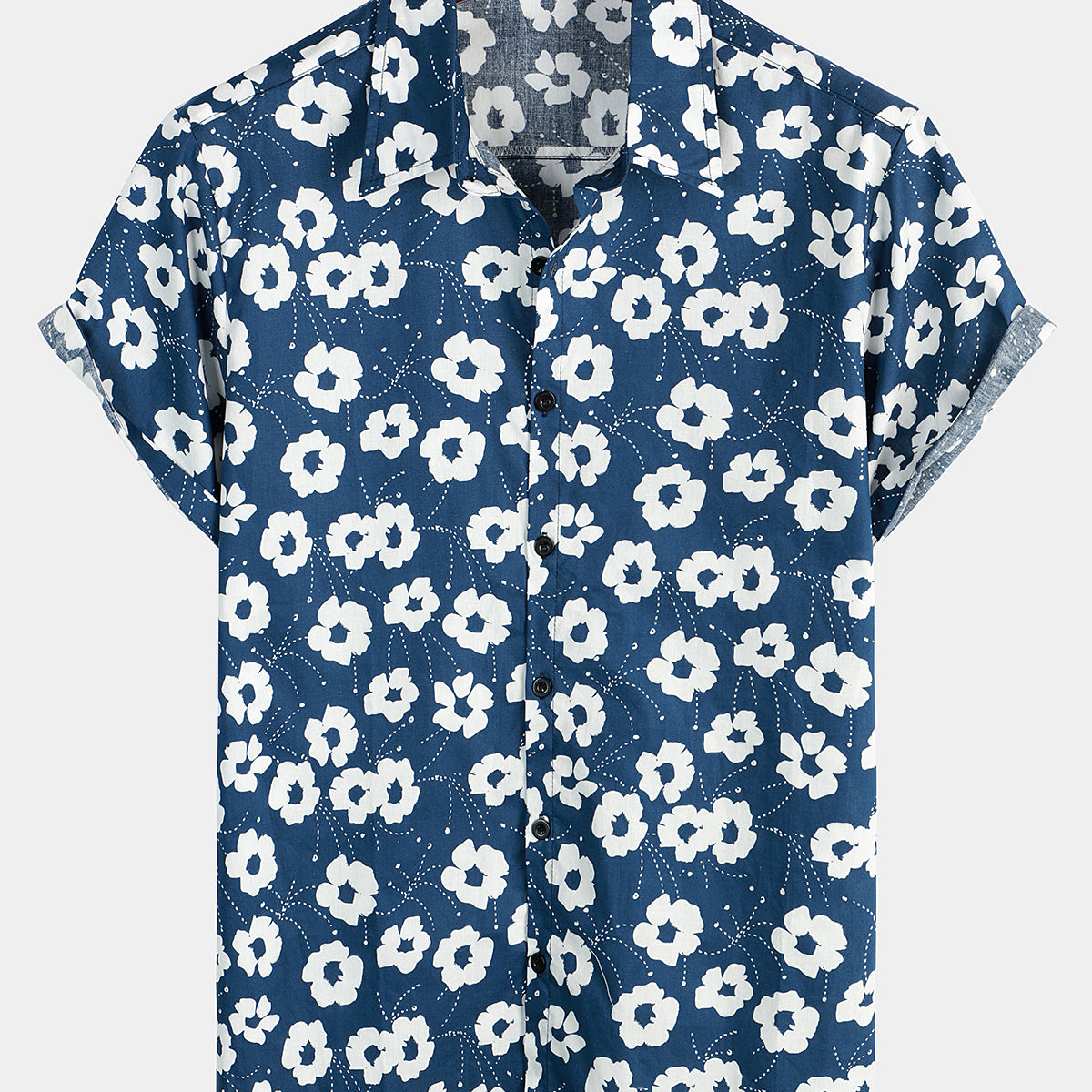 Men's Floral Print Breathable Casual Cotton Shirt