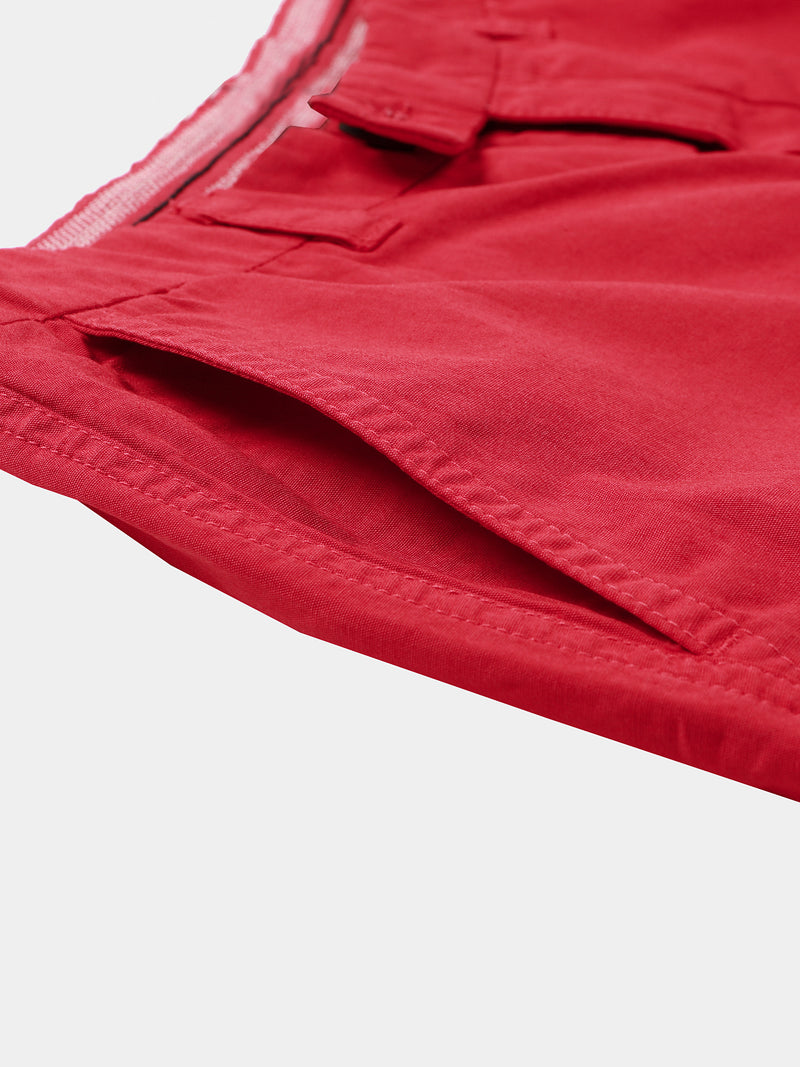 Men's Red Summer Casual Breathable Cotton Chino Shorts