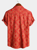 Men's Cotton 70s Leisure Vintage Short Sleeve Shirt