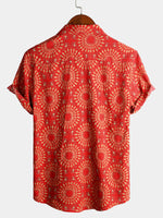 Bundle Of 2 | Men's Cotton Leisure Vintage 70s Short Sleeve Shirt