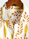 Men's Yellow Short Sleeve Holiday Cotton Shirt