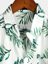 Men's Holiday Cotton Tropical Leaf Pocket Shirt