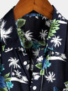 Men's Holiday Floral Tropical Short Sleeve Cotton Shirt