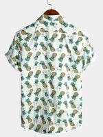 Men's Holiday Tropical Pineapple Pocket Cotton Shirt